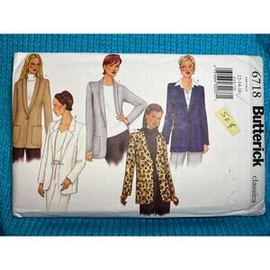 Butterick Pattern 6718 blazer long jacket pattern size 12 14 16